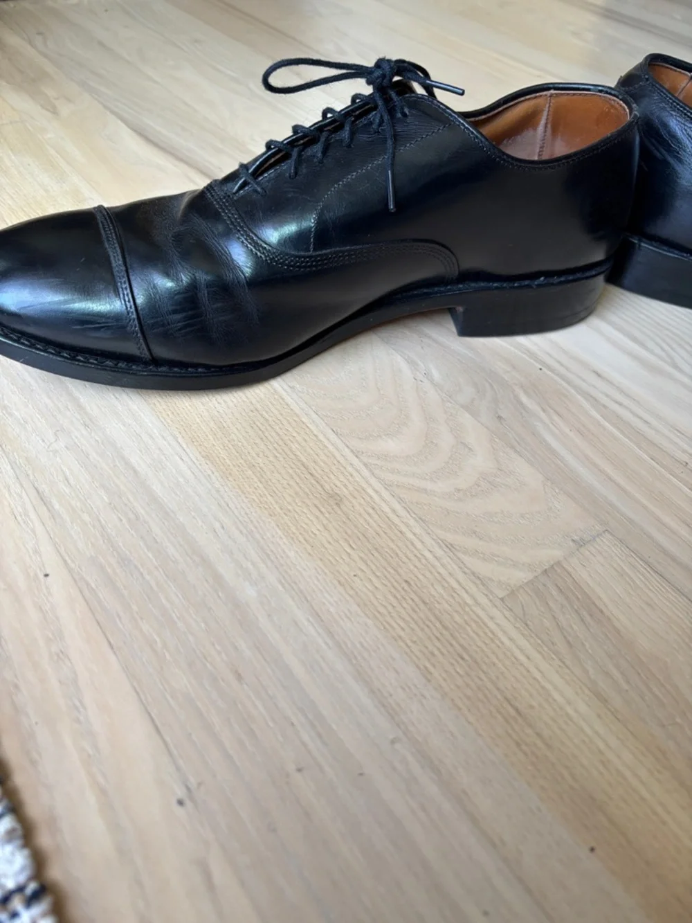 Allen Edmonds Park Avenue Black Cap-Toe Oxford Shoes